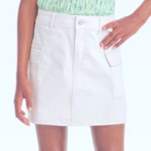 DONNA DEGNAN White Button Fly Front Skirt Size 8